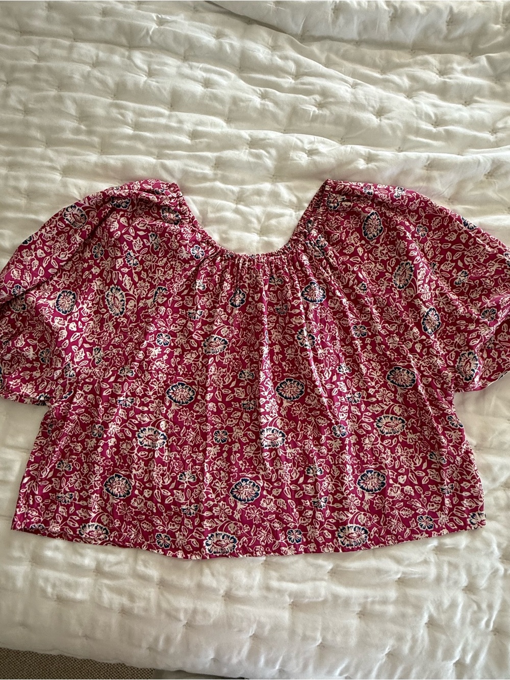 Natalie Martin Women’s Pink Floral Peasant Top